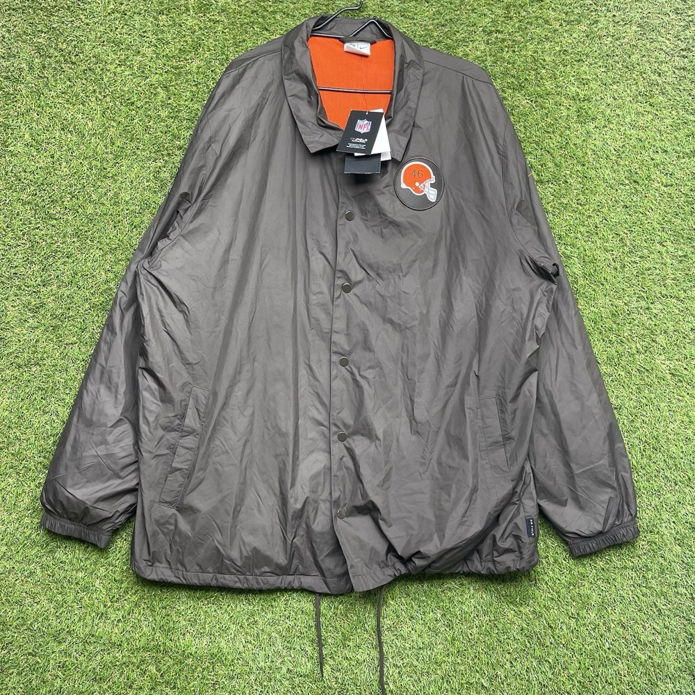 Nike Cleveland Browns Jacket Mens 3XL Brown Sideline Coaches Performance Snap